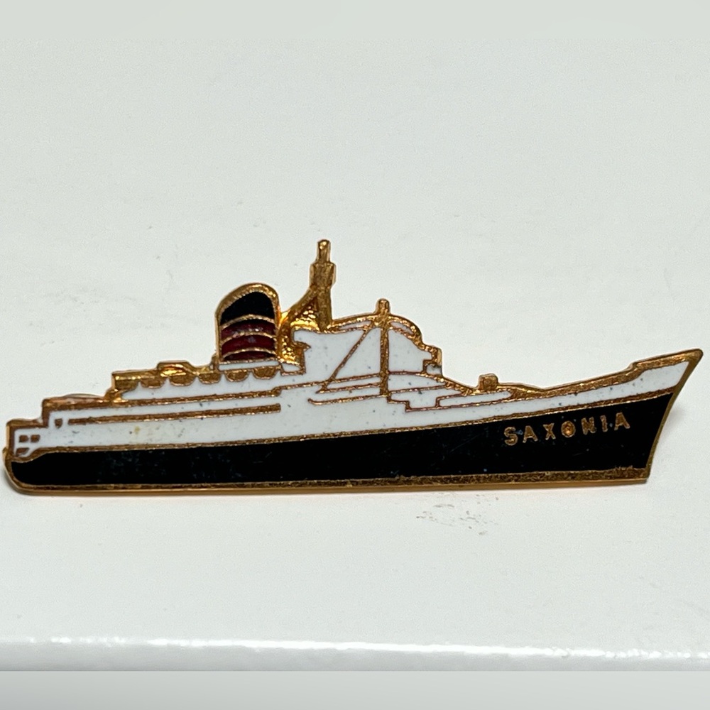 Vintage Ship RMS Saxonia Pin Badge/Brooch